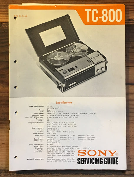 Sony TC-800  Service Manual *Original*