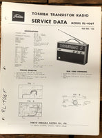 Toshiba RL-406F Radio  Service Manual *Original*