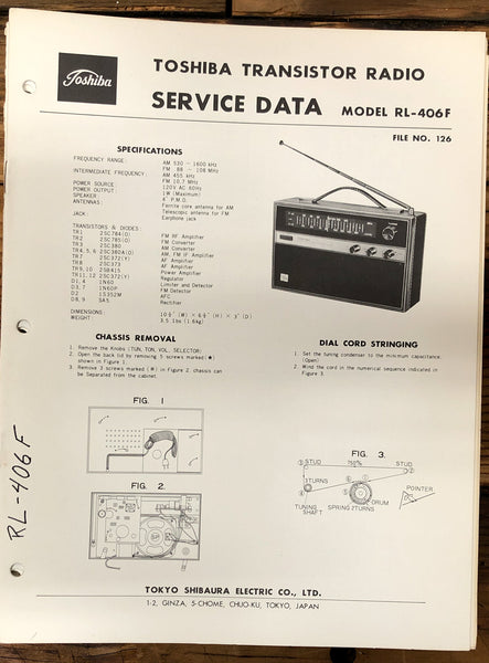 Toshiba RL-406F Radio  Service Manual *Original*