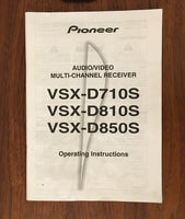 Pioneer VSX-D710S D810S D850S Receiver Owners Manual *Original*