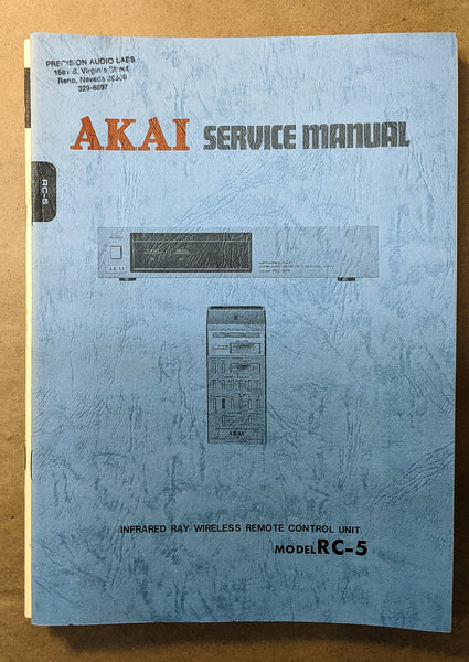 *Original* Akai RC-5 Remote Control Service Manual