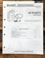 Sharp JC-515 Cassette Service Manual *Original*
