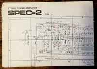 Pioneer Spec-2 Amplifier Large Fold Out Schematic *Original*