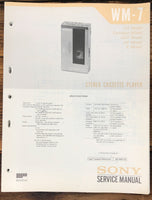 Sony WM-7 Radio Cassette  Service Manual *Original*