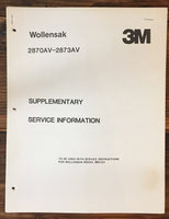 Wollensak 2870AV 2873AV 2870 AV 2873 AV   Suppl. Service Manual *Original*