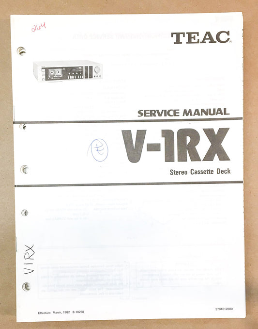 Teac V-1RX Cassette  Service Manual *Original*