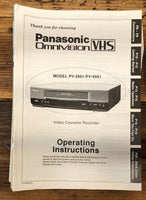 Panasonic PV-2601 PV-4601 VCR  Owner / User Manual *Original*