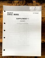 Sony MDP-700 MD MiniDisc Recorder Supp. Service Manual *Original*