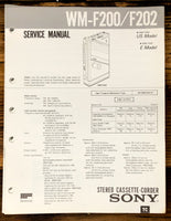 Sony WM-F200 WM-F202 Radio Cassette  Service Manual *Original*