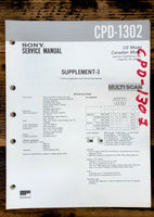 Sony CPD-1302  Supp. Service Manual *Original*