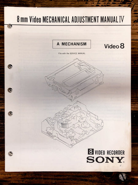 Sony 8MM Video A Mechanism Adjustment Manual IV    *Original*