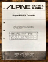 Alpine Model 7179 Car Radio Cassette  Service Manual *Original*