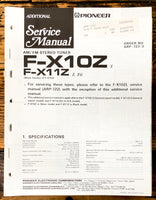 Pioneer F-X10Z F-X11Z Tuner Add. Service Manual *Original*