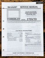 Sharp 27SV70 TV / Television Service Manual *Original*