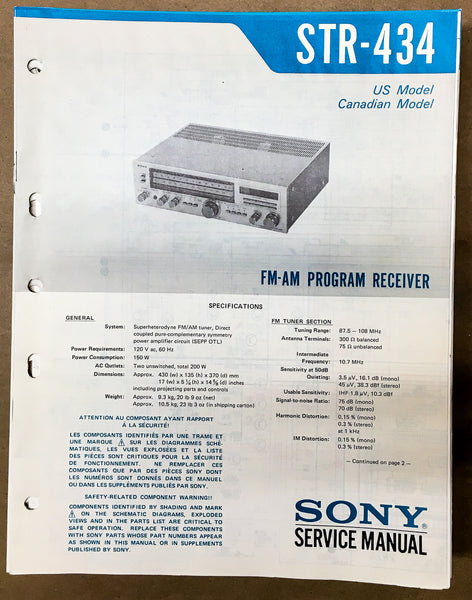 Sony STR-434 Receiver Service Manual *Original*