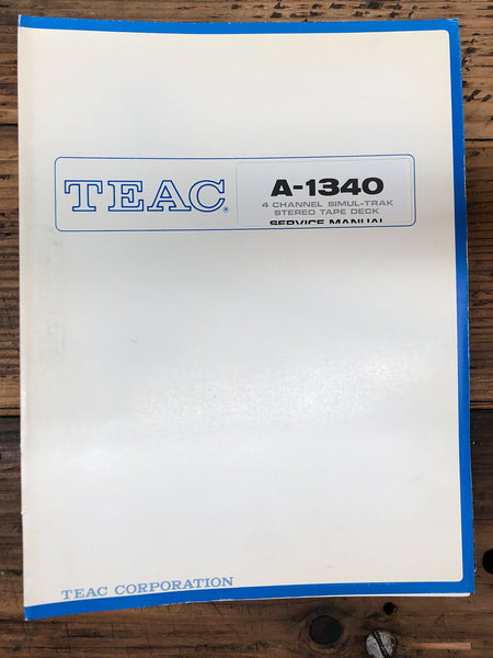 Teac A-1340 Reel to Reel  Service Manual *Original*