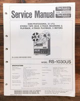 Technics RS-1030US RS-1030 US Reel to Reel  Service Manual *Original*