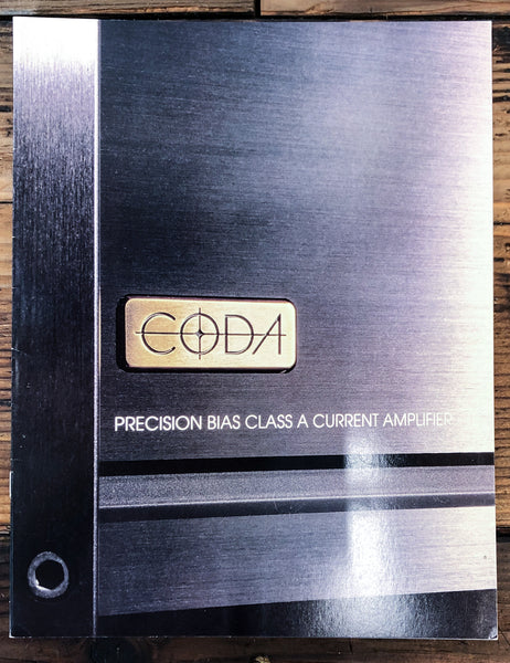 CODA Model 01 02b 03P 100i 11 20 2.5 10 Preamp / Amp 8pg Dealer Brochure *Orig*