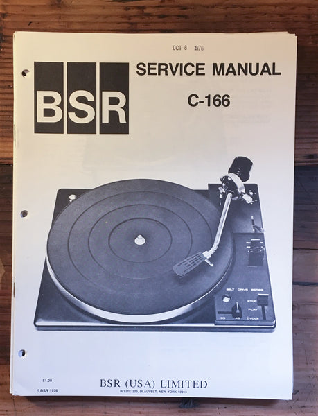 Kenwood C-166 C166 Record Player / Turntable Service Manual *Original*