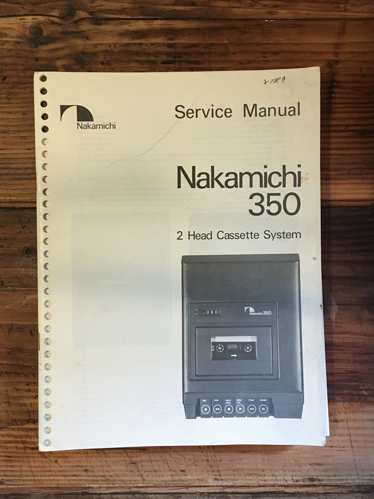 Nakamichi Model 350 Cassette Service Manual *Original*