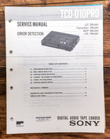 Sony TCD-D10PRO TCD-D10 Pro Cassette  Error Detection' Service Manual *Original*