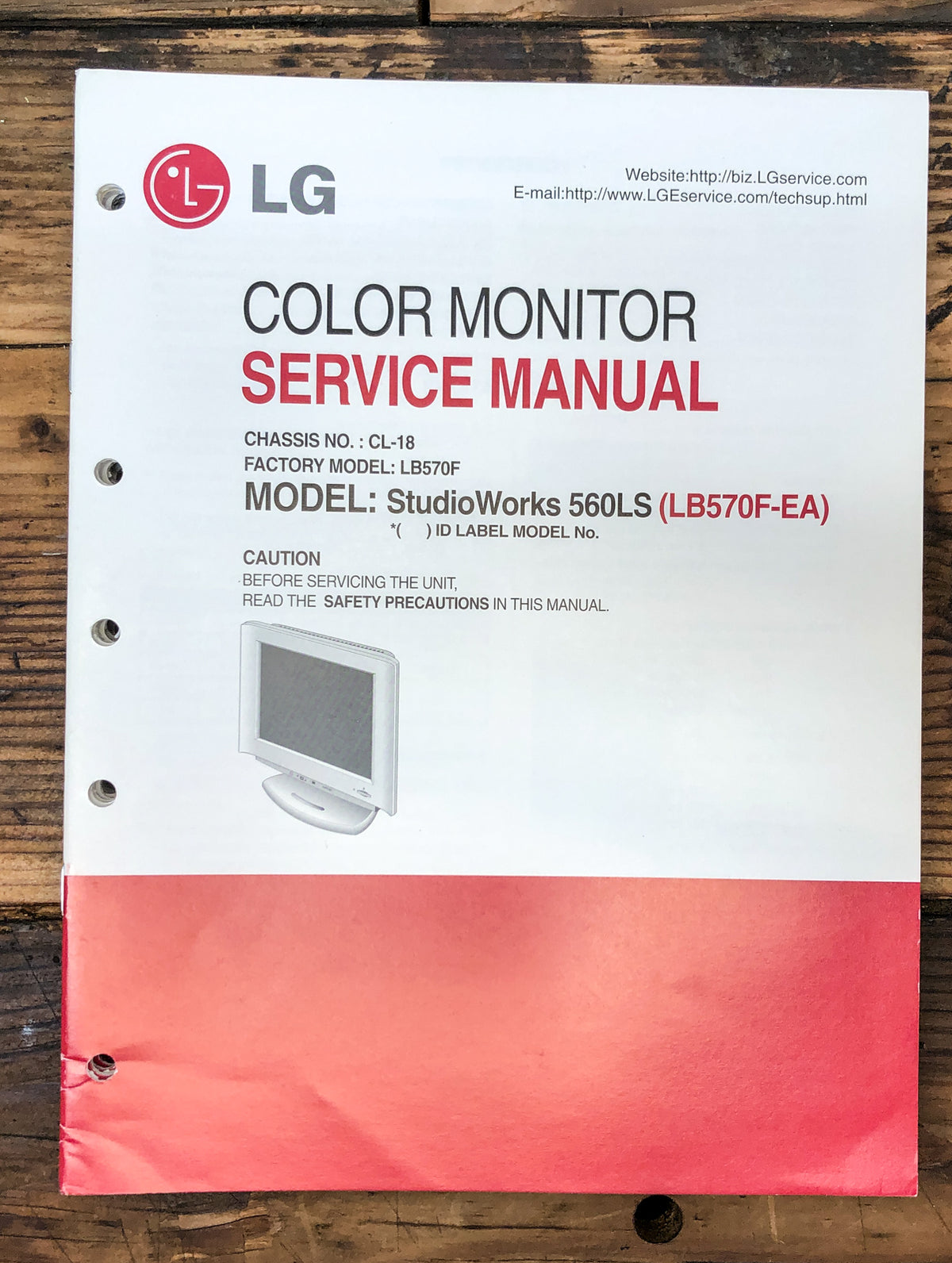 LG StudioWorks 560LS Monitor  Service Manual *Original*