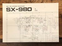 Pioneer SX-980 S S/G Receiver Foldout Service Manual *Original*