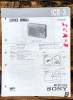 Sony ICR-3 AM Receiver  Service Manual *Original*