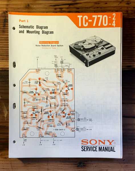 Sony TC-770-2 TC-770-4 Reel to Reel Service Manual Part One *Original*