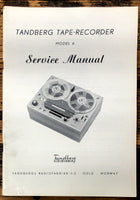 Tandberg Model 6 Reel to Reel Service Manual *Original* #2