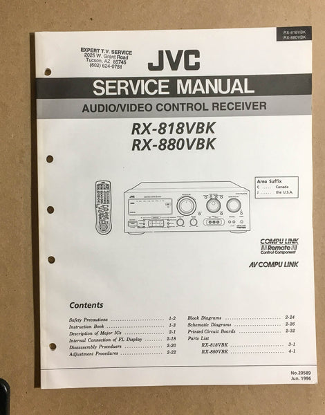 JVC RX-818 RX-880 Receiver  Service Manual *Original*