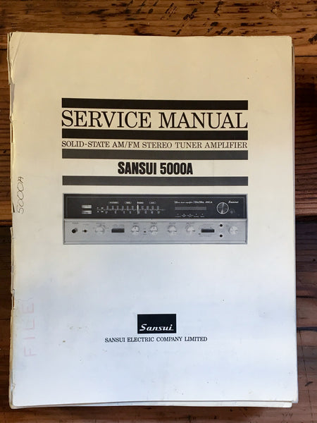 Sansui Model 5000A 5000 A Receiver Service Manual *Original*
