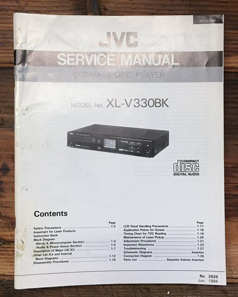 JVC XL-V330 BK CD Player  Service Manual *Original*