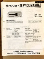 Sharp RT-101 RT-101X Cassette Deck  Service Manual *Original*