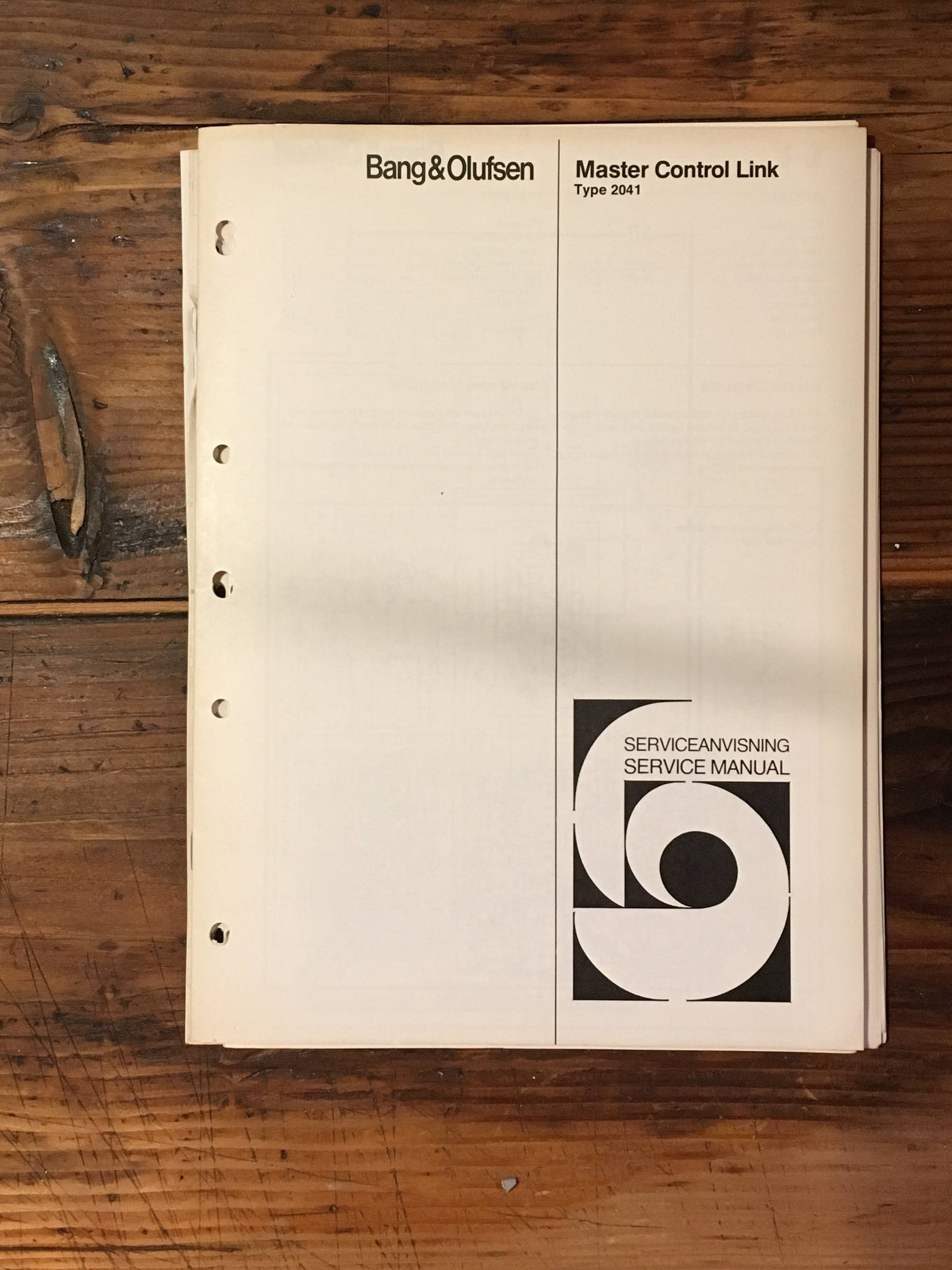 Bang Olufsen B&O Master Control Link Type 2041  Service Manual *Original*