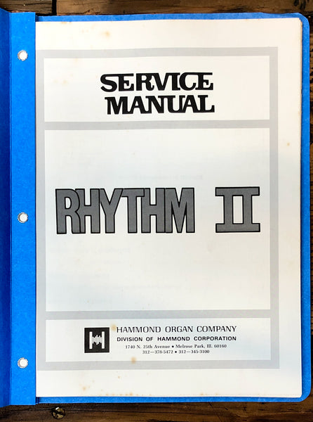 Hammond Organ Rythm II / 2   Service Manual *Original*