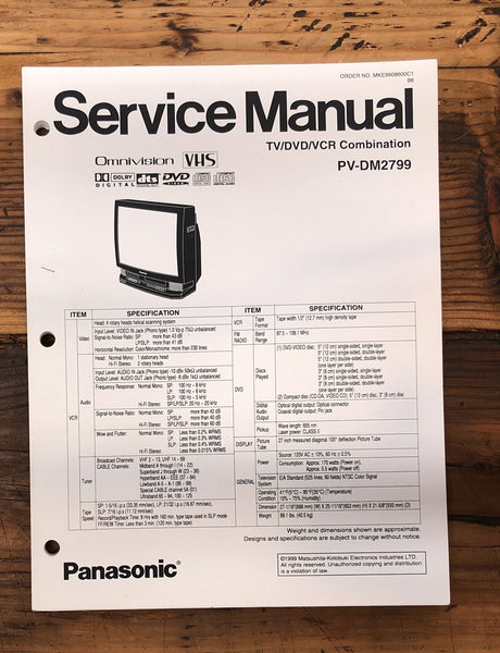 Panasonic PV-DM2799 TV DVD VCR  Service Manual *Original*