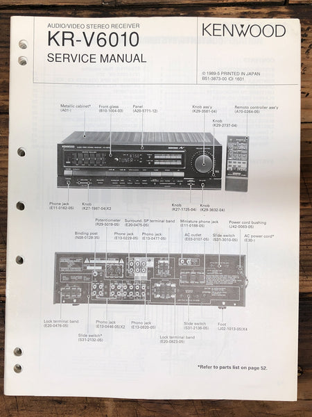 Kenwood KR-V6010 Receiver  Service Manual *Original*