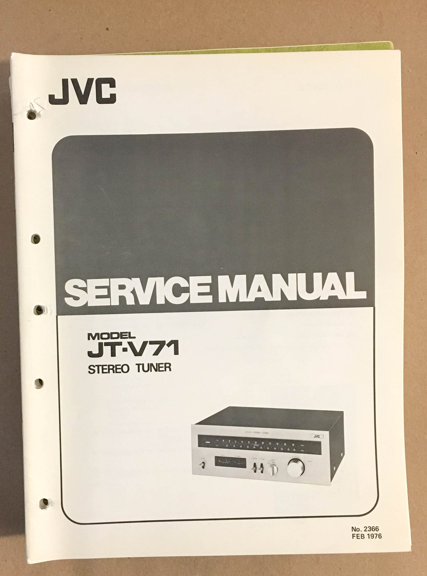 JVC JT-V71 Tuner  Service Manual *Original*