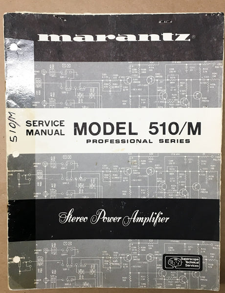 Marantz Model 510/M 510 M Amplifier Service Manual *Orig*