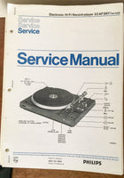 Philips 22AF887 /44 Record Player / Turntable  Service Manual *Original*