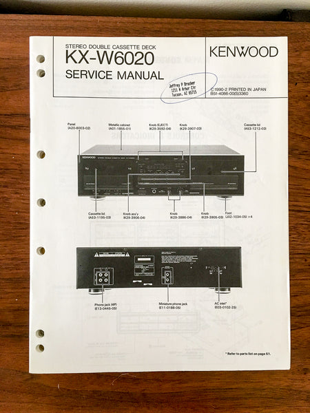 Kenwood KX-W6020 Cassette Service Manual *Original*