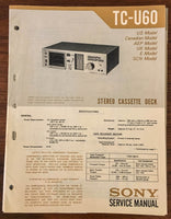 Sony TC-U60 CASSETTE Service Manual *Original*