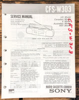 Sony CFS-W303 Radio / Boombox  Service Manual *Original* #2