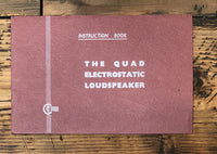 Quad ESL Electrostatic Speaker  Owner / User Manual *Original*