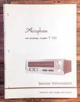 Accuphase T-101 Tuner  Service Manual *Original*