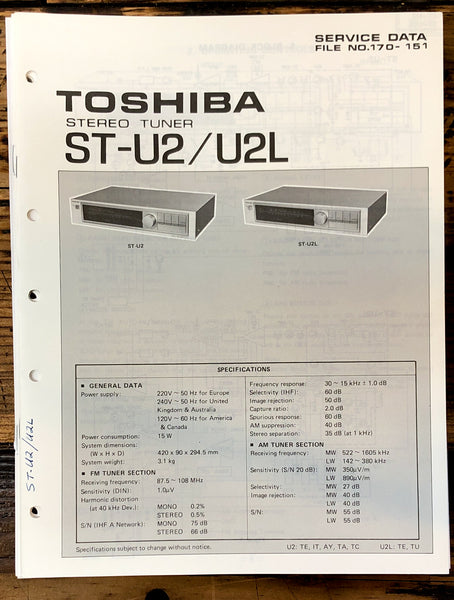 Toshiba ST-U2 ST-U2L Tuner Service Manual *Original*