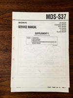 Sony MDS-S37 MD Mini Disc Service Manual Supplement *Original*