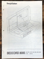 Bang Olufsen B&O Beocord 8000 Cassette  Fold Out Schematic *Original* #1