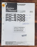 Pioneer PD-4700 PD-5700 PD-6700 CD Player 1 Service Manual *Original*